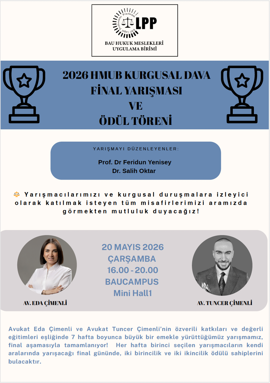 2026 HMUB KURGUSAL DAVA YARIŞMASI FİNALİ VE ÖDÜL TÖRENİ GERÇEKLEŞTİRİLDİ